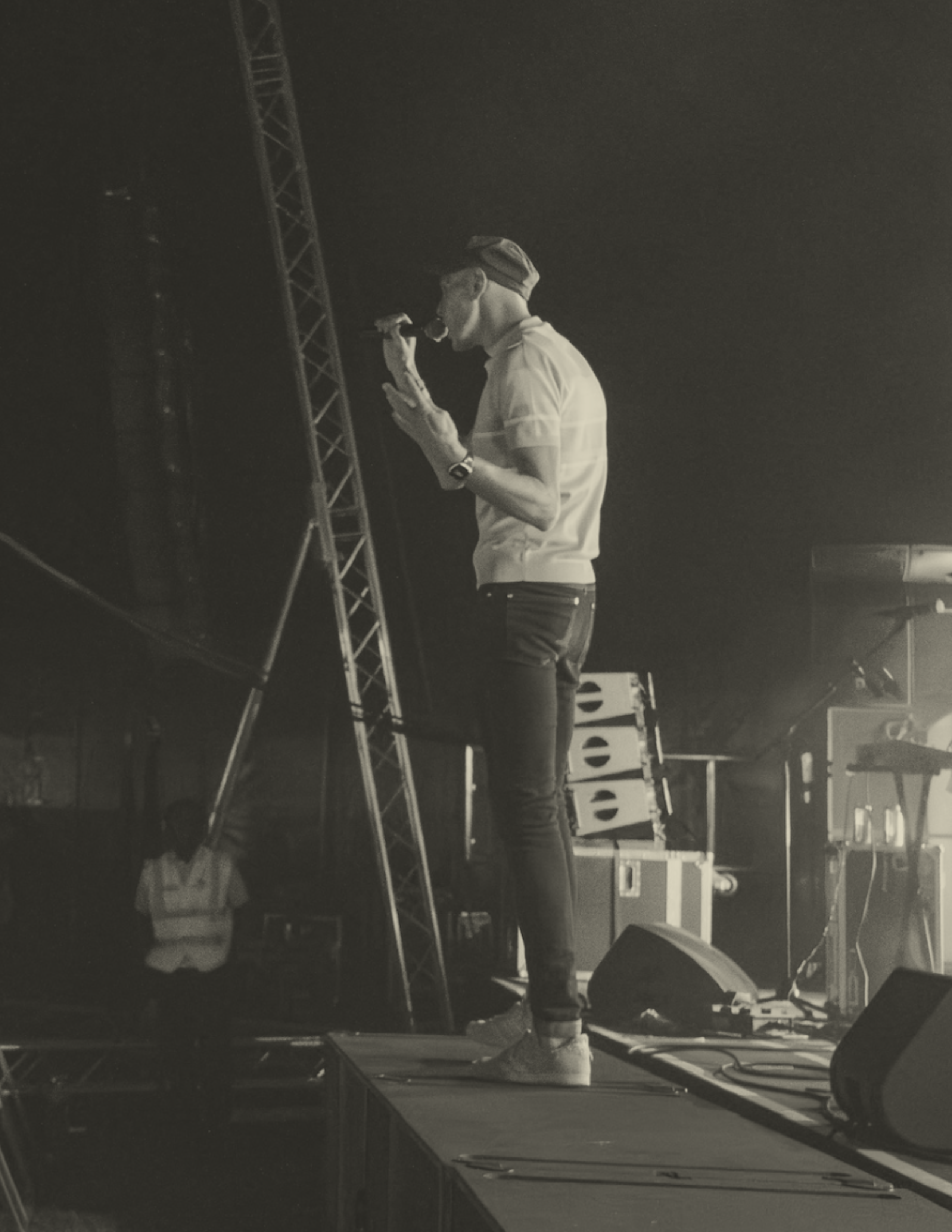 Singer performing on stage